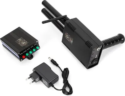 Obrázok produktu pre Ručný detektor kovov, dvojitá sonda s anténou, zlato/striebro/med, 12 V 1000-1600 mAh, biely