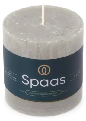 Obrázok produktu pre Spaas Rustikálna sviečka v tvare kmeňa, 70/70 mm, 25 kusov - svetlosivá