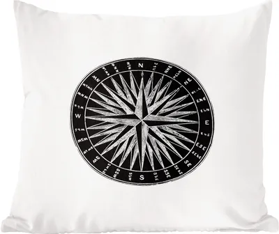 Produktbild von MuchoWow® Zierkissen Sofakissen Wohnzimmer Dekokissen 60x60 cm Retro - Kompass - Reisen - Sitzfläche - Foto Polster