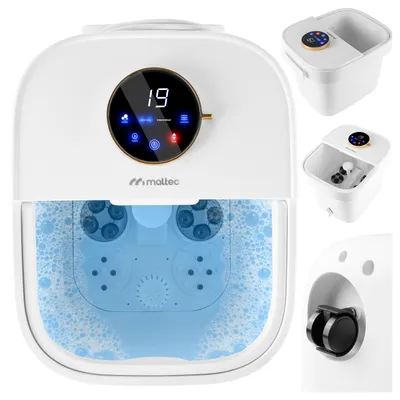 Produktbild von Fußsprudelbäder Wasserfußmassage Hydromassage MalTec PRO-Hydro500W 6 Massagerollen Timer Weiss Touchscreen LED, KI-generiertes Bild