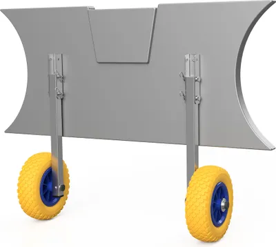 Immagine prodotto di Coppia ruote di poppa ruote di lancio per gommoni di trasporto pieghevole acciaio inox SUPROD ET200, giallo/blu
