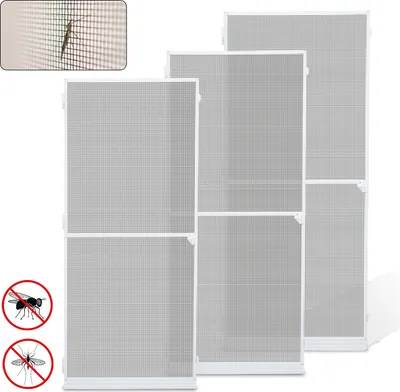 Obrázok produktu pre Bettizia Sieť proti hmyzu Ochrana proti hmyzu Dvere Ochrana proti komárom Sieť proti komárom Kyvné dvere s hliníkovým rámom Gáza 120x210cm Biela