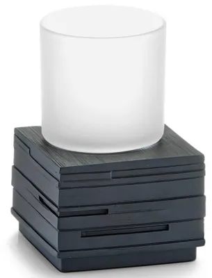 Zdjęcie produktu dla Zeller "Slate" pojemnik na szczoteczki do zębów, polyresin, czarny 8.3x8.3x11.5