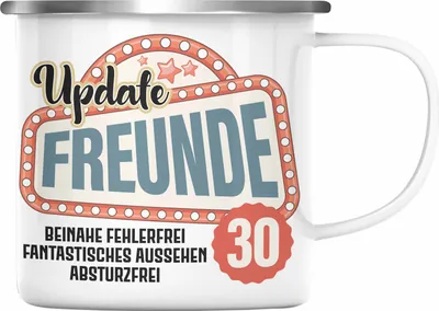 Produktbild von Trendation - 30. Geburtstag Emaille Tasse Frau Mann Geschenk 30er Geschenkidee 30 Mutter Vater Lustiger Spruch (Silber)