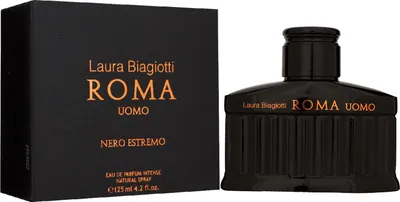 Produktbild von Laura Biagiotti Roma Uomo Nero Estremo, Männer, 125 ml, Flüssiges Parfüm, Spray, ALCOHOL DENAT., AQUA (WATER), PARFUM (FRAGRANCE), TETRAMETHYL ACETYLOCTAHYDRONAPHTHALENES,..., 1 Stück(e)