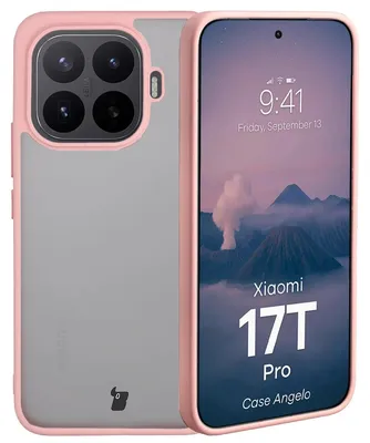 Produktbild von Handyhülle für Xiaomi 17T Pro, Bizon Case Angelo, Semitransparent mit hellrosem Rahmen