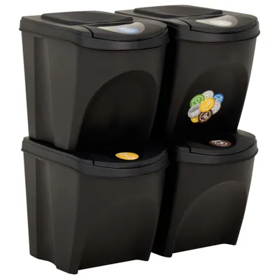 Immagine prodotto di Cestini per Rifiuti Impilabili 4 pz Antracite 100 L