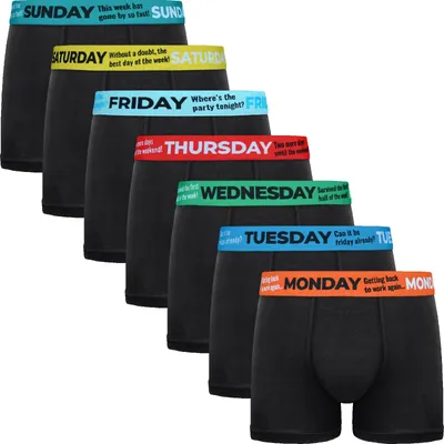 Produktbild von GIANVAGLIA Herren Boxershorts 7er Pack Wochentage Baumwolle L
