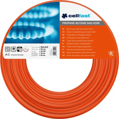 Produktbild von Flüssiggasschlauch für Propan und Butan 9 × 3 mm, 50 m - Cellfast