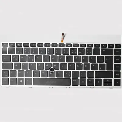 Produktbild von Tastatur für HP Elitebook 745 840 G5 G6 L14377-041mit Backlite QWERTZ Keyboard silber Rahmen