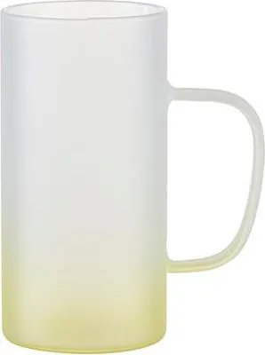 Produktbild von craftcut - Glaskrug für Sublimation - satiniert mit Farbverlauf - Gelb - 650ml