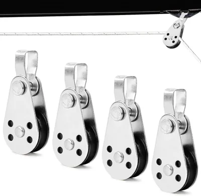 Produktbild von Set mit 4 Edelstahl-Rollenblöcken – 2-8 mm Seil – Segelboot/Yacht/Fitness/Sonnenschutz