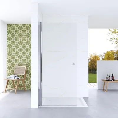 Produktbild von Walk in Dusche Duschabtrennung mit Drehtür 90x187cm Duschtrennwand Duschwand 5mm ESG Sicherheitsglas beidseitig montierbar