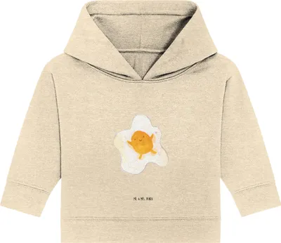 Produktbild von Mr. & Mrs. Panda Organic Baby Hoodie Spiegelei Ei 12. - 18. Monat - Natural Raw - Geschenk, Liebe, Tag, Glücklich, Kapuzensweatshirt, Kapuzenshirt, Lustige Sprüche, Schön
