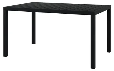 Produktbild von Garten-Esstisch WPC Aluminium 150 x 90 x 74 cm wetterfester Gartentisch schwarz