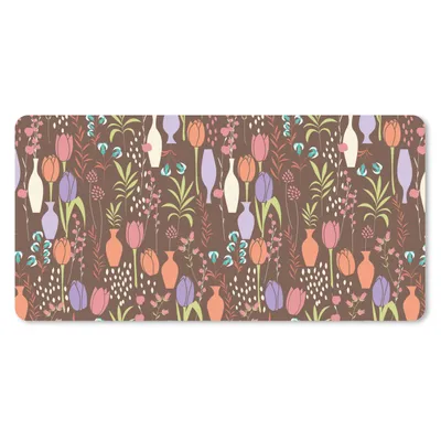 Produktbild von MuchoWow® Schreibtischunterlage Blumen - Vase - Muster 80x40 cm - XXL Mauspad - Gaming Mauspad