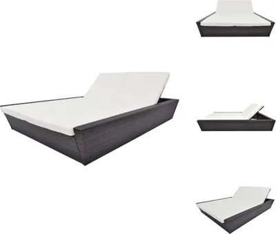 Produktbild von vidaXL Outdoor-Lounge-Bett mit Polster Poly Rattan Braun -  Gartenbetten