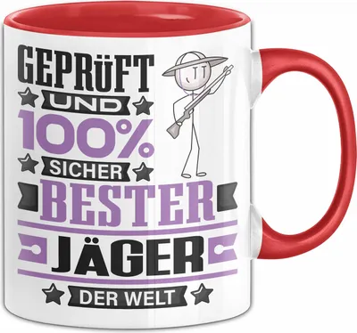 Produktbild von Jäger Geschenk Lustiger Spruch für Jäger Geschenkidee Bester Jäger Der Welt (Rot)