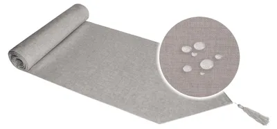 Produktbild von Tischläufer beschichtet Struktur Leinen-Optik Wasser abweisend Lotuseffekt Tischband #1124 silber 33x160 cm