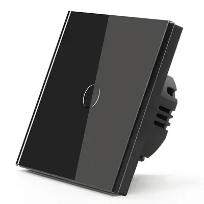 Produktbild von Glas Touch Lichtschalter Wandschalter – Touchscreen LED, Smart 2-Fach Schalter LED, Fernbedienungsfunktion, kratzfestes Design 86x86 mm Retoo