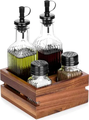 Produktbild von Vilde | Öl- Und Essigflaschenset - 5 Teile - 190 ml - Glasflaschen - Küchenzubehör