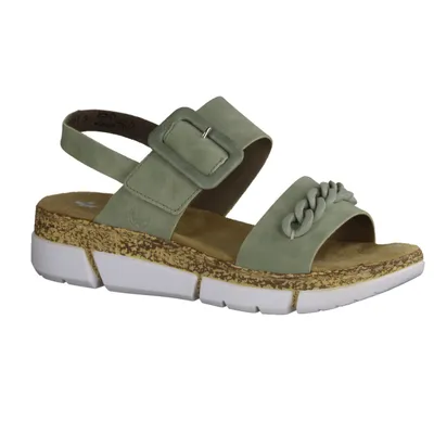 Produktbild von Rieker V2350-52 Damensandale, Keilsandalette, Synthetik, Grün - Damenschuhe Sandalette / Sling, Grün