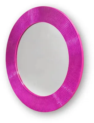 Productafbeelding van Spiegel - Rond - Disco-stijl - Roze - 40x1x40 cm