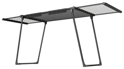 Zdjęcie produktu dla Rozkładana suszarka do bielizny ze skrzydłami | Czarna | 113,5-200 x 62,5 x 90 cm