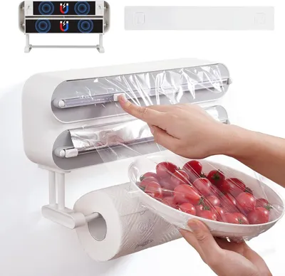 Produktbild von Famanu Wandrollenhalter für die Küche - 3 Rollen - Küchenrollenhalter - Folien- und Papierspender