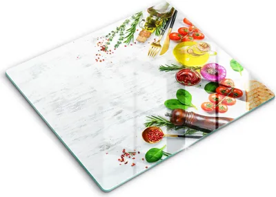 Produktbild von Abdeckung Glas - Küchenabdeckung - 60x52 cm - Abdeckplatte -Gemüse und Gewürze