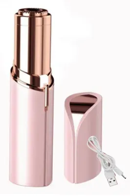 Produktbild von Elektrischer Augenbrauenschneider, rosa, tragbar, über USB wiederaufladbar, hautfreundlicher Mini-Haarentferner aus ABS-Edelstahl