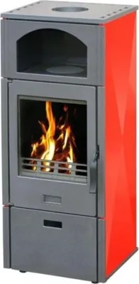 Produktbild von Plamen Laguna Kaminofen rot 8 kW mit Herdplatte – Holzofen aus Guss