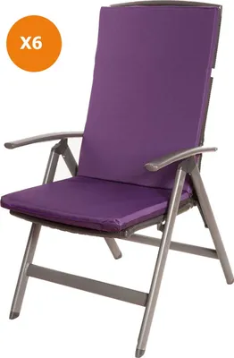 Produktbild von Stuhlkissen 6er set | Sitzkissen 110x47x4cm Violett | sitzkissen gartenmöbel Polsterauflage Auflage für Stühle | stuhlkissen outdoor