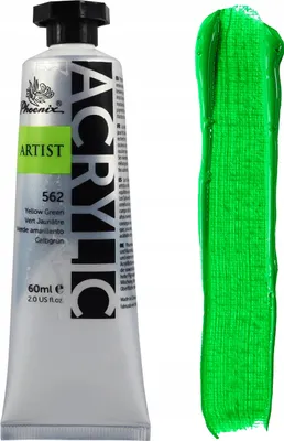 Produktbild von Acrylfarbe Phoenix Artist 562 Yellow Green – Professionelles Gelbgrün, 60 ml, Hochpigmentierte Künstler-Acrylfarbe