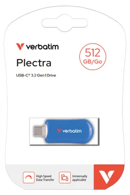 Produktbild von Verbatim 30235, 512 GB, USB Typ-C, 3.2 Gen 1 (3.1 Gen 1), 100 MB/s, Ohne Deckel, Blau