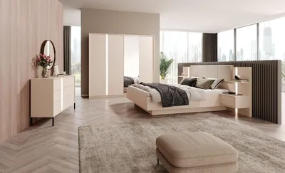 Produktbild von Schlafzimmer Komplett-Set Diego ,Schlafzimmerprogramm, Schlafzimmermöbe,bestehend aus Bett mit Liegefläche 160x200 cm,2 Nachttische,Schrank, Kommode 13 (Schlafzimmerset)