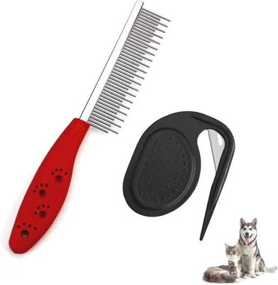 Produktbild von Hundebürste und Katzen Ridge Set - Multifunktionale Pflege für langhaarige Haustiere
