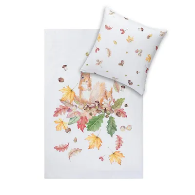 Produktbild von Estella Kuschelflanell-Garnitur Squirrel Farbe natur Größe 135x200+80x80 AL