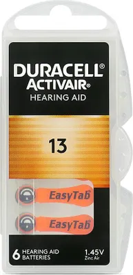 Zdjęcie produktu dla 6 x baterie do aparatów słuchowych Duracell ActivAir 13