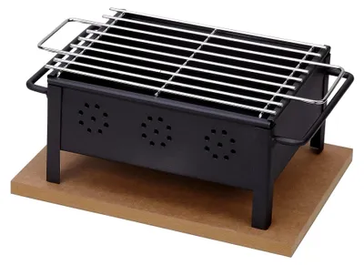 Produktbild von Tischgrill mit Edelstahl-Rost, 25 x 20 cm, Schwarz
