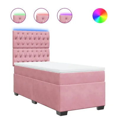 Produktbild von Boxspringbett mit Matratze Rosa 80x200 cm Samt
