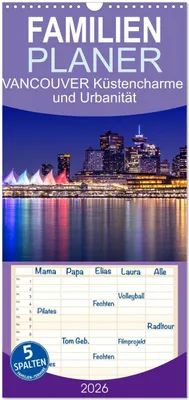 Produktbild von Familienplaner 2026 - VANCOUVER Küstencharme und Urbanität mit 5 Spalten (Wandkalender, 21 x 45 cm) CALVENDO