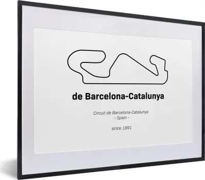 Produktbild von MuchoWow® Gerahmtes Poster Formel 1 - Rennstrecke - Barcelona 40x30 cm - Poster mit Schwarzem Bilderrahmen Wandposter Rahmen Foto Bilder - Bilderrahmen - Poster im Rahmen