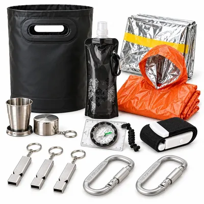 Produktbild von Survival Kit Outdoor Notfallset Camping Wandern Vorsorge 5 Varianten zur Auswahl – Notfallvorsorge Zuhause
