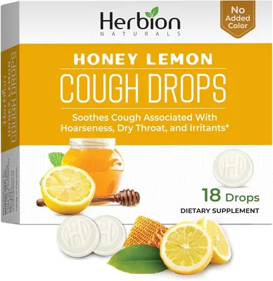 Obrázek produktu pro Herbion Naturals, kapky proti kašli s medem a citronem, 18 ks