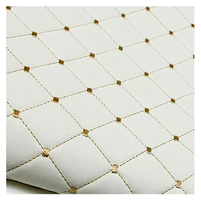 Produktbild von Kunstleder Polsterstoff Gesteppt Meterware Möbelstoff Dekostoff, Weiß (1,4 x 4 m)