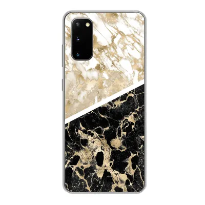 Produktbild von MuchoWow® Handyhülle Schutzhülle Hülle für Samsung Galaxy S20 Marmor - Schwarz und Gold - Schick Silikon Softcase Handy Hülle - Bild