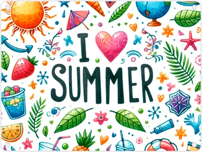 Produktbild von Sommer Metallschild in 15x20 cm mit Spruch I love summer
