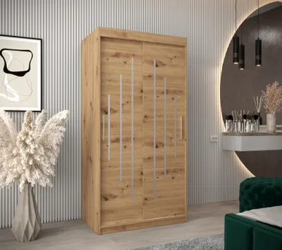 Obrázok produktu pre Šatníková skriňa MIA - šírka 100 cm, dub artisan