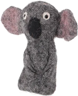 Produktbild von Handgemachte Fingerpuppe aus Filz - Koala, Grau, Wolle, 9*4*3 cm, Deko aus Filz
